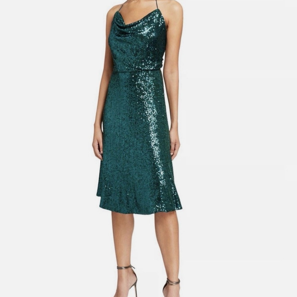 Dress the Population Emerald Green Sequin Dress NWT!! MSRP:$258